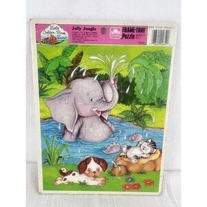 Vintage Golden Frame Tray Puzzle Jolly Jungle 4652A 8x11 Little Golden Book Land